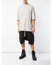 graues T-Shirt mit einem Rundhalsausschnitt von Rick Owens