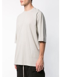 graues T-Shirt mit einem Rundhalsausschnitt von Rick Owens