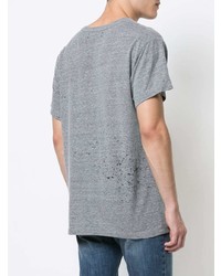 graues T-Shirt mit einem Rundhalsausschnitt von Amiri