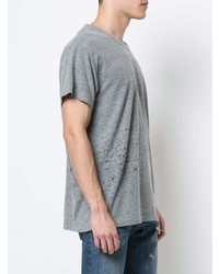 graues T-Shirt mit einem Rundhalsausschnitt von Amiri
