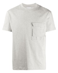 graues T-Shirt mit einem Rundhalsausschnitt von Soulland