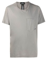 graues T-Shirt mit einem Rundhalsausschnitt von Stone Island Shadow Project