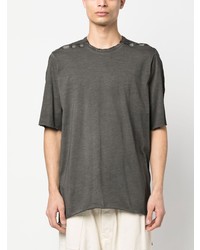 graues T-Shirt mit einem Rundhalsausschnitt von Isaac Sellam Experience