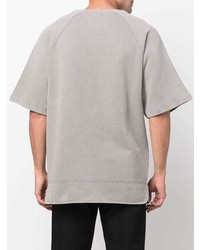 graues T-Shirt mit einem Rundhalsausschnitt von Jil Sander