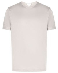 graues T-Shirt mit einem Rundhalsausschnitt von Sunspel