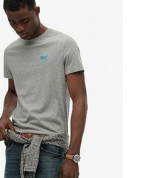 graues T-Shirt mit einem Rundhalsausschnitt von Superdry