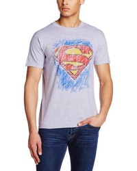 graues T-Shirt mit einem Rundhalsausschnitt von Superman