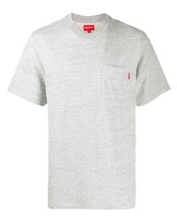 graues T-Shirt mit einem Rundhalsausschnitt von Supreme