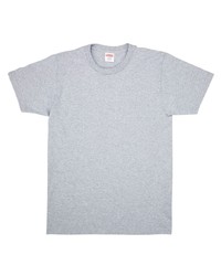 graues T-Shirt mit einem Rundhalsausschnitt von Supreme