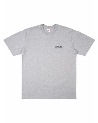 graues T-Shirt mit einem Rundhalsausschnitt von Supreme