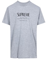 graues T-Shirt mit einem Rundhalsausschnitt von Supreme