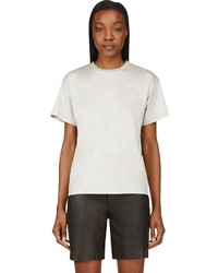 graues T-Shirt mit einem Rundhalsausschnitt von Alexander Wang