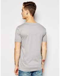 graues T-Shirt mit einem Rundhalsausschnitt von Asos