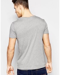 graues T-Shirt mit einem Rundhalsausschnitt von Boss Orange