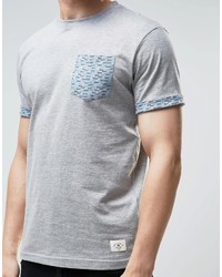 graues T-Shirt mit einem Rundhalsausschnitt von Bellfield