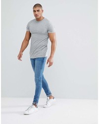 graues T-Shirt mit einem Rundhalsausschnitt von Asos