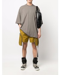 graues T-Shirt mit einem Rundhalsausschnitt von Rick Owens DRKSHDW