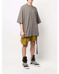 graues T-Shirt mit einem Rundhalsausschnitt von Rick Owens DRKSHDW