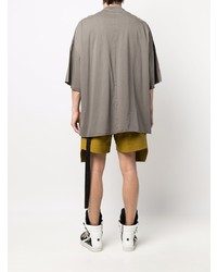 graues T-Shirt mit einem Rundhalsausschnitt von Rick Owens DRKSHDW