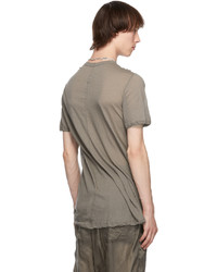 graues T-Shirt mit einem Rundhalsausschnitt von Rick Owens