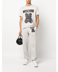 graues T-Shirt mit einem Rundhalsausschnitt von Moschino