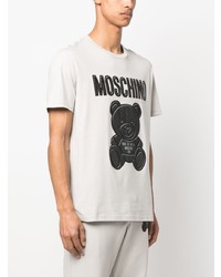 graues T-Shirt mit einem Rundhalsausschnitt von Moschino