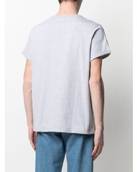 graues T-Shirt mit einem Rundhalsausschnitt von Maison Labiche