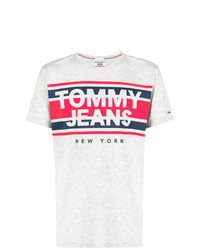 graues T-Shirt mit einem Rundhalsausschnitt von Tommy Jeans