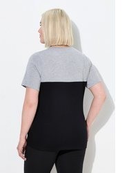 graues T-Shirt mit einem Rundhalsausschnitt von Ulla Popken