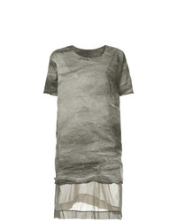 graues T-Shirt mit einem Rundhalsausschnitt von Uma Wang