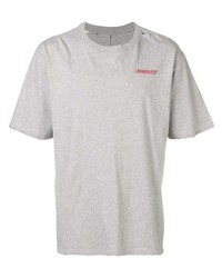 graues T-Shirt mit einem Rundhalsausschnitt von Unravel Project