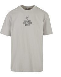 graues T-Shirt mit einem Rundhalsausschnitt von Upscale by Mister Tee