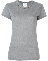 graues T-Shirt mit einem Rundhalsausschnitt von Valentino