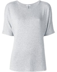 graues T-Shirt mit einem Rundhalsausschnitt von Vince