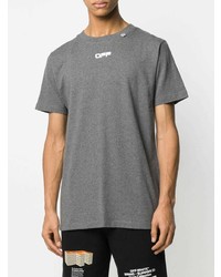 graues T-Shirt mit einem Rundhalsausschnitt von Off-White