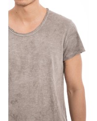 graues T-Shirt mit einem Rundhalsausschnitt von WAY OF GLORY