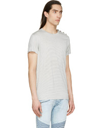 graues T-Shirt mit einem Rundhalsausschnitt von Balmain