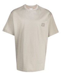 graues T-Shirt mit einem Rundhalsausschnitt von Wooyoungmi