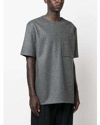 graues T-Shirt mit einem Rundhalsausschnitt von Jil Sander