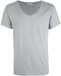 graues T-Shirt mit einem V-Ausschnitt von Acne Studios