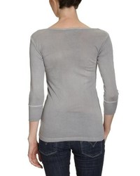 graues T-Shirt mit einem V-Ausschnitt von Blaumax