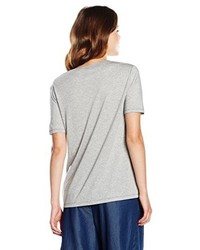 graues T-Shirt mit einem V-Ausschnitt von BOSS ORANGE