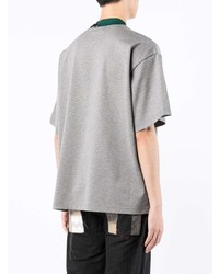 graues T-Shirt mit einem V-Ausschnitt von Kolor