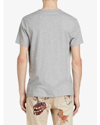 graues T-Shirt mit einem V-Ausschnitt von Burberry
