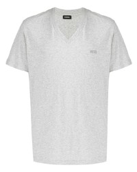 graues T-Shirt mit einem V-Ausschnitt von Diesel
