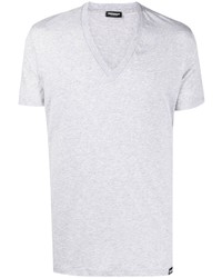 graues T-Shirt mit einem V-Ausschnitt von DSQUARED2