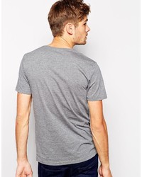 graues T-Shirt mit einem V-Ausschnitt von Esprit