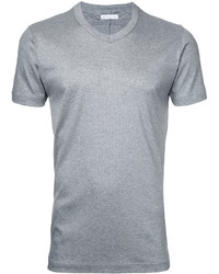 graues T-Shirt mit einem V-Ausschnitt von ESTNATION