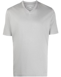 graues T-Shirt mit einem V-Ausschnitt von Fedeli
