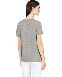 graues T-Shirt mit einem V-Ausschnitt von Current/Elliott